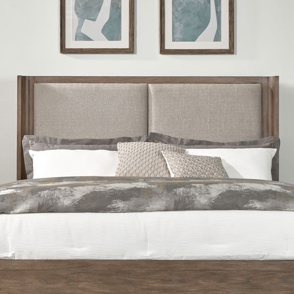 Liberty Furniture South Bend King Upholstered Shelter Headboard Bedroom - Brown