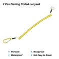 thumbnail image 3 of Uxcell 9.8ft Fishing Lanyard Coiled Ropes Retractable with Metal Clip Keychain Yellow 2 Pack, 3 of 6