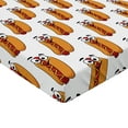 thumbnail image 2 of Ambesonne Hot Dog Fitted Sheet 2 Pcs Set, Cheerful Characterized Food, Full, Apricot Vermilion, 2 of 3