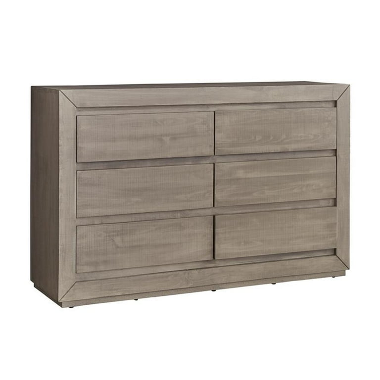 Progressive Furniture Palisades 6-Drawer Wood Double Dresser In Stone Gray- Beige - Walmart.com