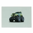 thumbnail image 1 of Truck Cutting Board, Cool Monster Truck Boyhood Dreams Giant Wheels Off Road Vehicle, Decorative Tempered Glass Cutting and Serving Board, Small Size, Apple Green Dark Taupe, by Ambesonne, 1 of 1