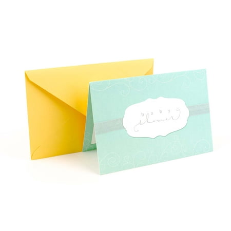 - Hallmark, Seafoam Green with Scrollwork, Baby Shower Greeting Card