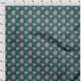thumbnail image 4 of oneOone Tissu Coton Soie Vert Sarcelle Feuilles Matériel de Robe Tissu Imprimé Tissu au Mètre 42 Pouces de Large, 4 of 5