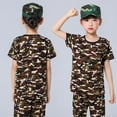 thumbnail image 3 of Uuwenda Boys Girls Tshirts Summer Kids Tops Boy Camouflagess T Shirt Camo Short Sleeve Tee Shirts For 2 14 Years Coffee 5-6 Years, 3 of 6