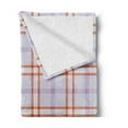 thumbnail image 2 of Plaid Soft Flannel Fleece Throw Blanket, Diagonal and Vertical Stripes in Checkered Pattern in Pastel Tones, Cozy Plush for Indoor and Outdoor Use, 50" x 60", Lavender and Burnt Sienna, by Ambesonne, 2 of 5