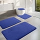 thumbnail image 1 of Juego de alfombras de baño de espuma de 4 piezas | Forro polar de terciopelo suave antideslizante | Absorbente de agua, Grueso, Lavable a máquina, Secado rápido | Gris, Caqui, Gris Oscuro, Azul,, 1 of 8