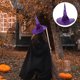 thumbnail image 2 of GAXIRE Sombrero de bruja de Halloween, sombrero de bruja de ala ancha para cosplay, disfraz de mascarada para fiesta de Halloween, 2 of 5