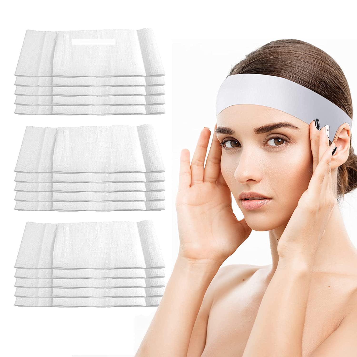 50 Disposable Stretch Headband with Hook & Loop Closure #10300 x1 