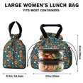 thumbnail image 5 of Pioneer Flower Floral Print Pattern Drawstring Lunch Bag Women - Drawstring Lunch Bag Insulated for Work Office - Stain-Resistant Large Lunchbags for Women with Multi-Pockets, 5 of 6