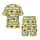thumbnail image 1 of Balery White Blue Striped Sunflower Conjunto de Pijama Infantil de Manga Corta con Estampado – Ropa de Dormir de Algodón Suave-Medium, 1 of 6