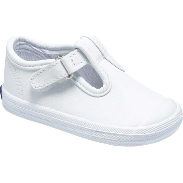 Keds - Infant Girls' Keds Champion Toe Cap T-Strap White Leather 4 M ...