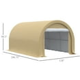 thumbnail image 6 of Carport 10X16 FT Car Canopy Tent Heavy Duty Metal Portable Garage Ventilated Storage Shelter Canopy Cover Zippered Door for Tools Car Truck SUV Boat, Beige, 6 of 7