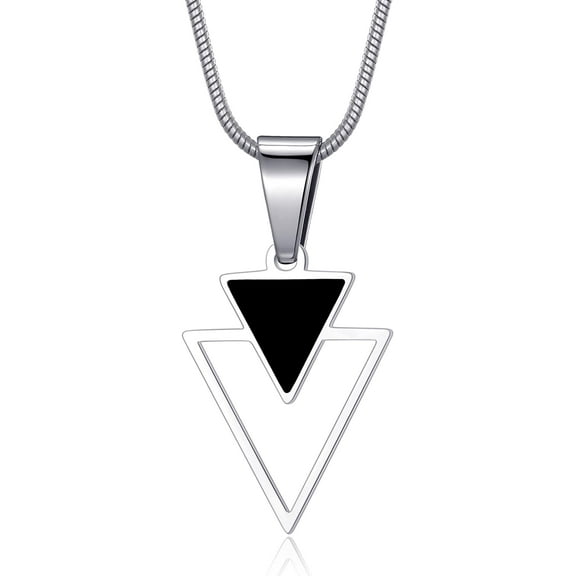 Triangle Necklace for Men and Women Geometric Pendant Necklace with 22 Inches Stainless Steel Snake Chain