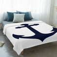 thumbnail image 4 of Nautical Anchor Blanket Soft Cozy Warm Throw Blanket for Couch, Plush Fuzzy Flannel Fleece Blankets for Sofa, Farmhouse Minimalist White Abstract Art Bed Blankets Lightweight Gifts for Women, 50"x60", 4 of 9