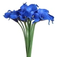 thumbnail image 5 of Coolmade 10pcs Calla Lily Bridal Wedding Bouquet Lataex Real Touch Artificial Flower Home Party Decor (Light Blue), 5 of 8