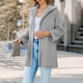 thumbnail image 3 of School Outfits for Teachers Jacket for Women Women Warm Soft Fleece Jacket Casual Comfy Jacket Fuzzy Hooded Cardigan Outerwear Tops Women Coat My Items, 3 of 9