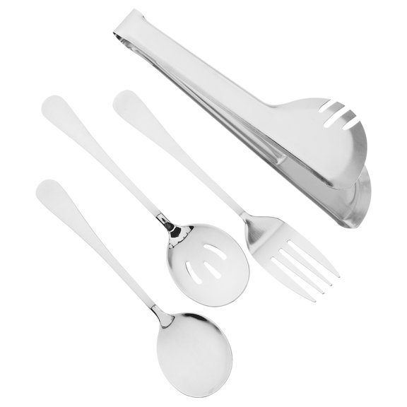 WHAMVOX 1 Set Stainless Steel Serving Utensils for Kitchen Use Silver Color Ergonomic Handle Buffet Fork