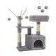thumbnail image 1 of Árbol para Gatos, Torre Pequeño de Gatos con Plataforma Acolchada, Centro de Actividades para Gatos, 3 Pompones, Gris Claro, 1 of 8