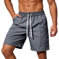 thumbnail image 2 of LTTVQM Men's Cargo Shorts Elastic Waistband Drawstring Summer Casual Cotton Shorts Relaxed Fit Lightweight Workout Short Pants with 4 Pockets Gray 3XL, 2 of 5