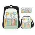 thumbnail image 1 of Easygdp Books Mochila para Niños y Niñas con Set de Caja de Almuerzo y Estuche para Lápices 3 en 1, Mochila Escolar Estampada para Adolescentes, 1 of 7
