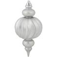 thumbnail image 5 of Northlight Commercial Size Shatterproof 2-Finish Finial Christmas Ornaments - Silver -10" - 4ct, 5 of 6