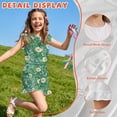 thumbnail image 5 of ZIATUBLES Daisy Wildflower Print Girls Summer Casual Playsuit Flutter Sleeves Short Jumpsuit Button Round Neck Kids Romper Elastic Waist Relaxed Fit Comfort Outfit with Pockets for 5-6 Y, 5 of 6