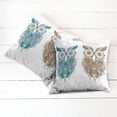 thumbnail image 2 of Ambesonne Tribal Throw Pillow Cover 2 Pack, Farsighted Birds, 18", Cream White Teal, 2 of 6