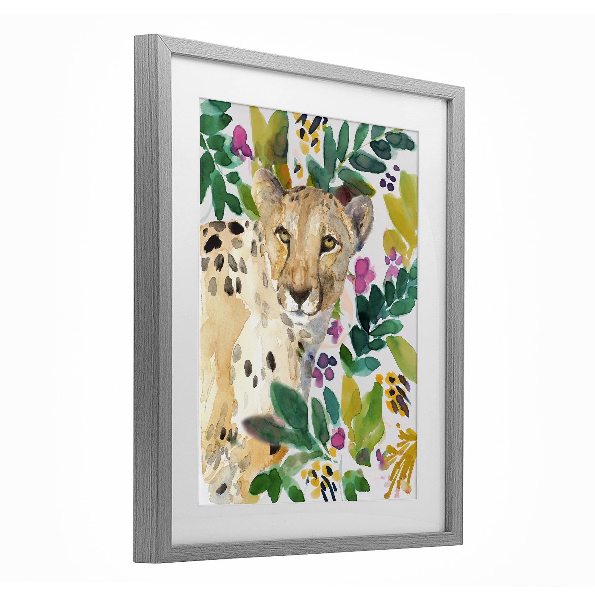 Stupell Industries Garden Plants Cheetah Gray Framed Print Under Glass, design by Lanie Loreth