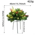 thumbnail image 3 of Christmas Planter Fillers Outdoor Front Porch Artificial Prelit Xmas Tree Holiday Pot Fillers with Lights and Berries Xmas Decors Yard Green 15.7 In, 3 of 8