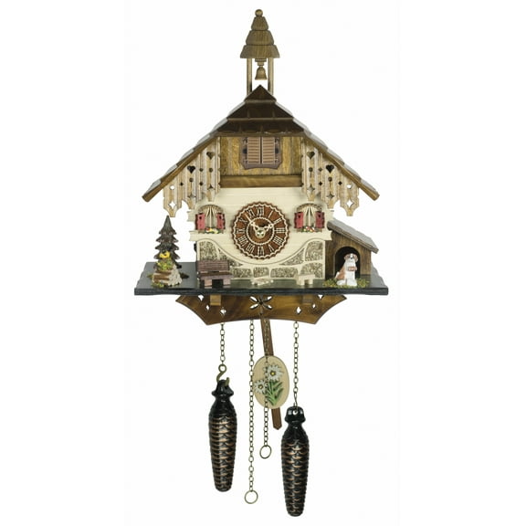 Quartz Cuckoo Clock Black forest house with music TU 4236 QM