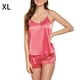 thumbnail image 1 of Conjunto de ropa de dormir para mujer Encantador chaleco con cuello en V, pantalones cortos, camisón, rosa rojo, XL Yuarrent XX000231-34, 1 of 7