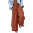 thumbnail image 1 of FNFYFH Clearance Ladies Linen Pants Solid Color Breathable Summer, 1 of 6
