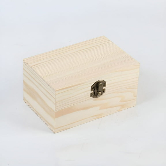 LAMIRO Wooden Storage Box Decorative Boxes with Lock and Keys Large Wood Keepsake Box Case with Hinged Lids Memory Gift Box Vintage Treasure Chest for Jewelry Trinket Stash Trunk Organizer