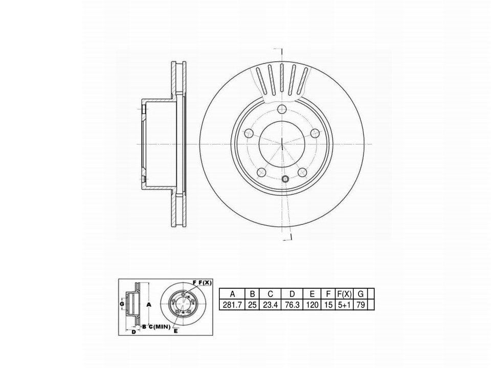 Winstop Brake Rotor, Front WS232810, BMW 635CSi 1989-1985