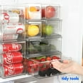 thumbnail image 6 of Tidy Tools Clear Refrigerator Organizer Bins For Pantry Organization and Food Storage, Stackable Plastic Storage Bins With Pull-Out Drawer – Kitchen and Pantry Storage Containers, 2 Pack, 6 of 7