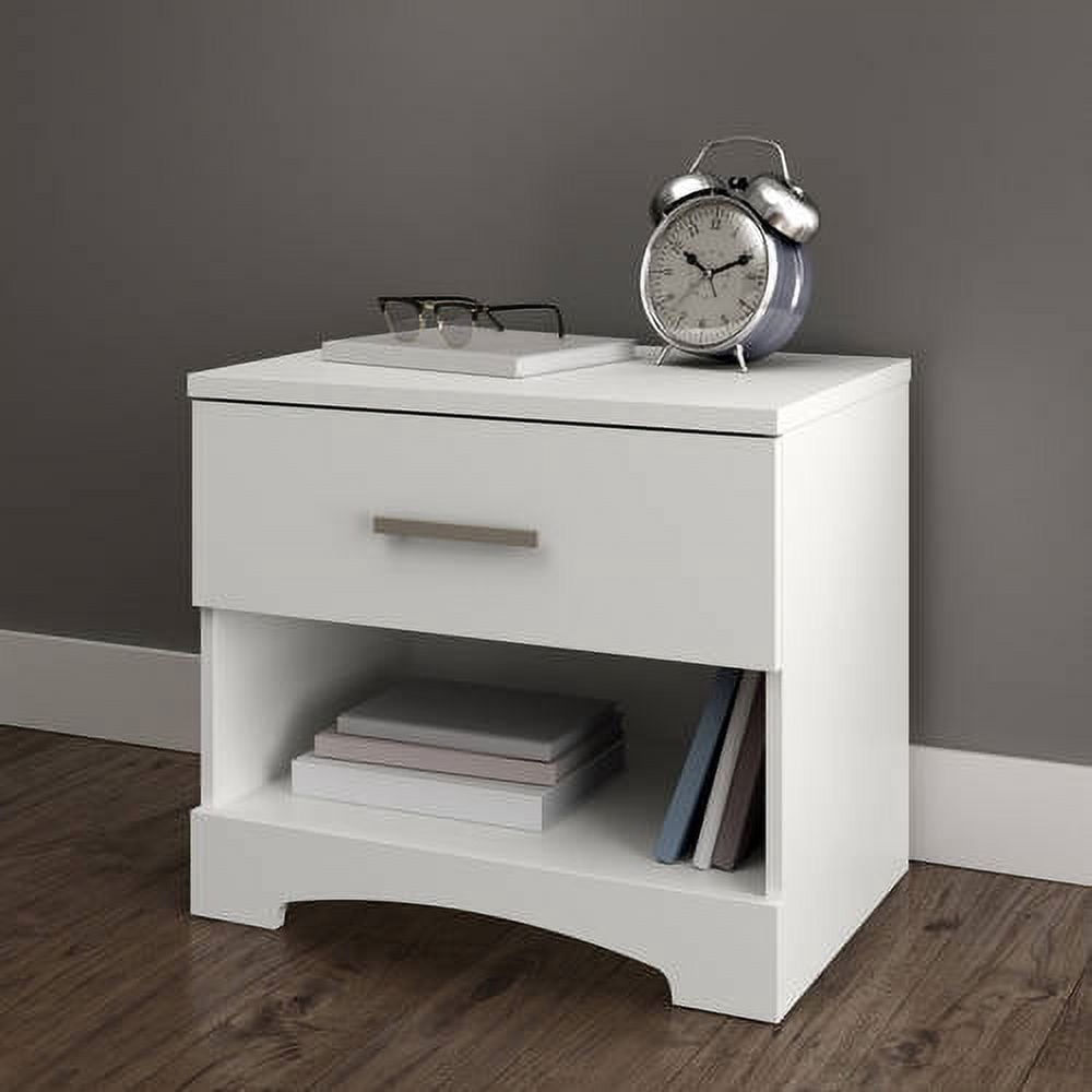 South Shore Gramercy 1-Drawer Nightstand - End Table with Storage White