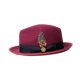 thumbnail image 3 of Sombrero Fedora, sombrero Trilby clásico para viajes, accesorio de disfraz, boda, fiesta, cosplay. Rojo, 3 of 9