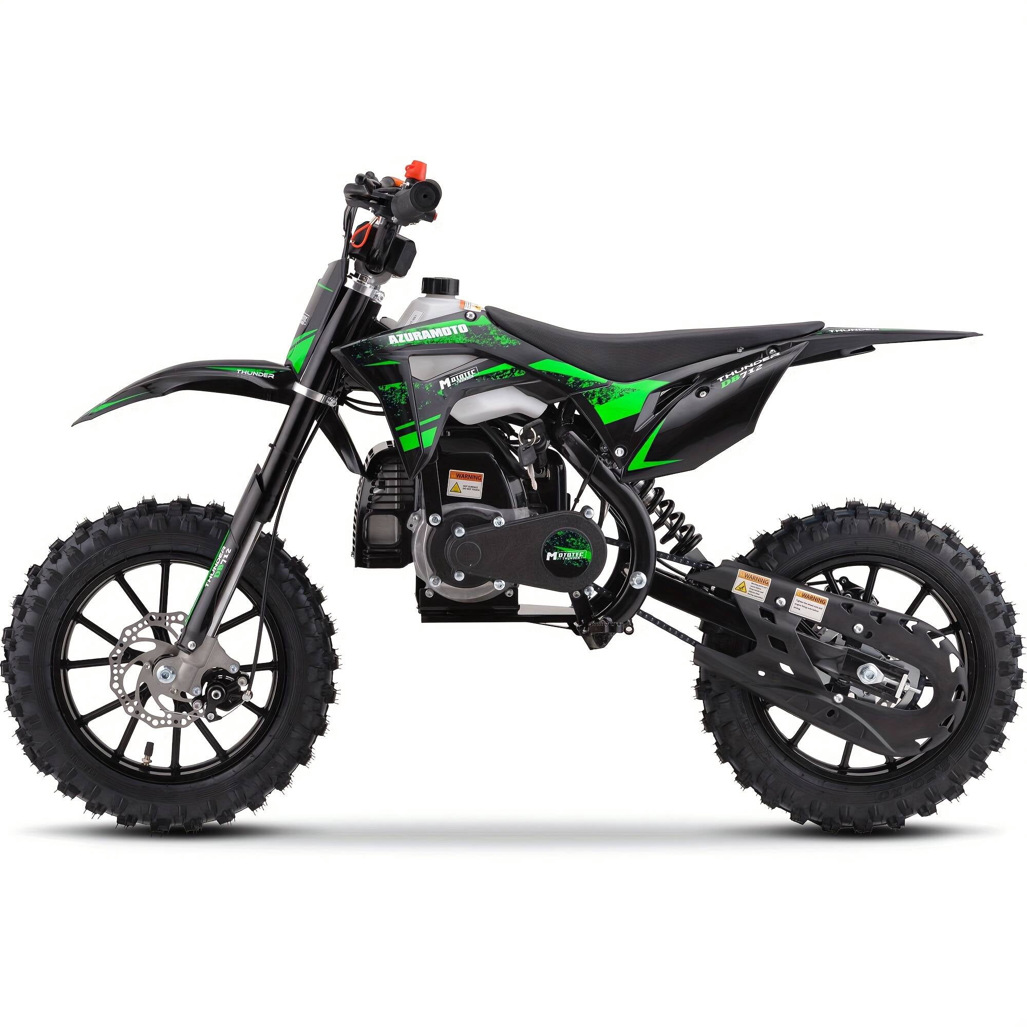 SAY YEAH 50cc Dirt Bike,2-Stroke Gas Pocket Bike for Beginners with Speed Limiter & Full Suspension,50*32*23in,Green