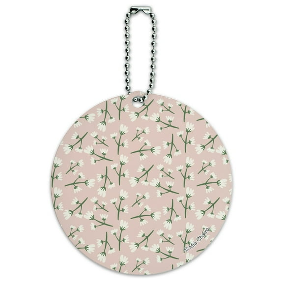 Petite Flowers Round Luggage ID Tag Card Suitcase Carry-On