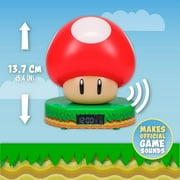 Super Mario Bros Mushroom Digital Alarm Clock with Power Up Sound Official Nintendo Merchandise