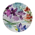 thumbnail image 4 of HAOXIT Round Elastic Fitted Tablecloth, Branches of Watercolor Flowers in Spring Color Shades and Violet Bouquet, for Kitchen Dinning Tabletop Outdoor Picnic, Fits Round table, Purple Blue 31-35, 4 of 8