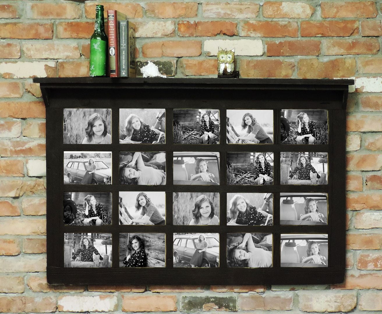 Allbarnwood 41 5 X 27 Barn Window Multi Picture Frame With Shelf Allbarnwood 41 5 X 27 Barn Window Multi Picture Frame With Shelf For 20 7 Pictures Dark Brown Com