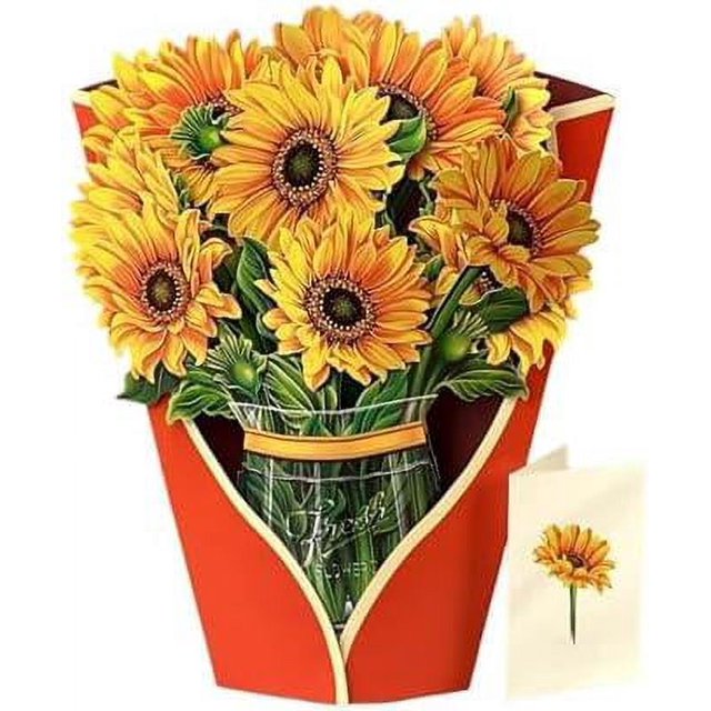 ZHAOCHENG Tarjeta de felicitación emergente con ramo de flores 3D Forever Flower, tarjeta de papel con tarjeta y sobre, tarjetas de felicitación con flores tropicales, regalo para cumpleaños, día de l