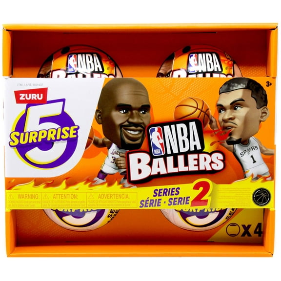 ZURU 5 Surprise NBA Ballers Series 2 Official NBA Collectible Figures & Accessories – Surprise Unboxing Basketball Sports Toy (4 Capsules)