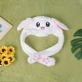 thumbnail image 6 of Animal Hat with Ears Moving Jumping Pop Up Beating Hat Plush Holiday Cosplay Dress Up Funny Gift for Kids(Light Up White Rabbit), 6 of 7