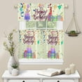thumbnail image 6 of 3 Piece Kitchen Curtains Tiers and Valances Set, Yellow Gray Flower Vintage Floral Print Spring Summer Rod Pocket Short Window Treatment Tiers Curtains Panel and Valance for Cafe Bathroom, 6 of 6