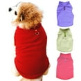 thumbnail image 1 of Flmtop Pet Automne Hiver Gilet Col Debout avec Boucle de Traction Chat Vêtements de Chien Rose Rouge, 1 of 8