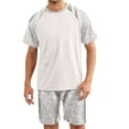thumbnail image 3 of cllios Mens Cotton Pajama Sets with Shorts Classic Dot Loungewear Short Sleeve Sleepwear Button Down Nightwear 2 Piece Pjs Sets, 3 of 6