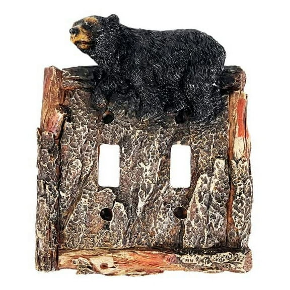 Urbalabs Western Hunter Bear Rustic Decorative Light Switch Outlet Wall Plate Covers Rustic Light Switch Covers Single Double and Outlet Switch Plates