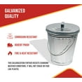 thumbnail image 3 of 2 Pack Galvanized Trash Can w/ Lid Ideal for Trailers - 4 Gallon Steel Mounted Small Outdoor Garbage Can for Home, Office, Bathroom, Kitchen - Fire and Heat Resistant, 3 of 9